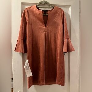 BCBGMaxAzria Terracotta Suede Dress